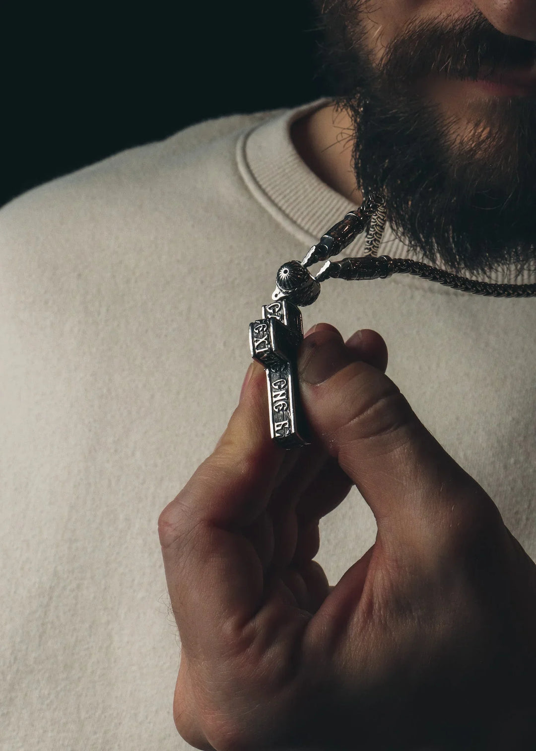 Silver Orthodox cross necklace