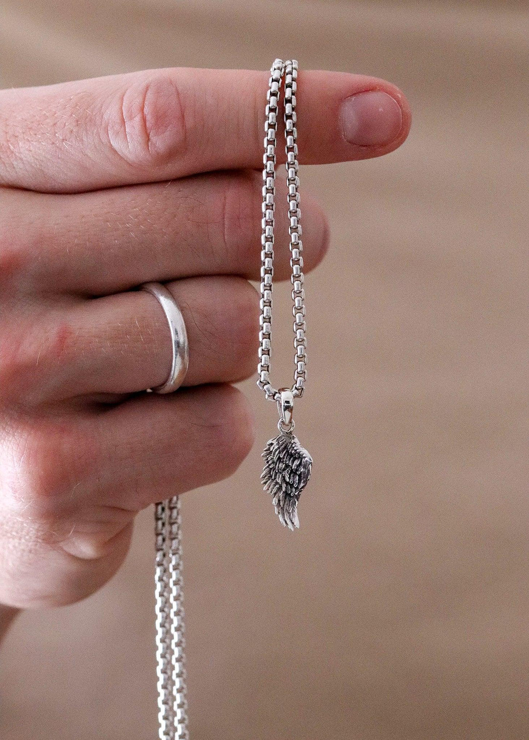 Silver Angel Wing Pendant S