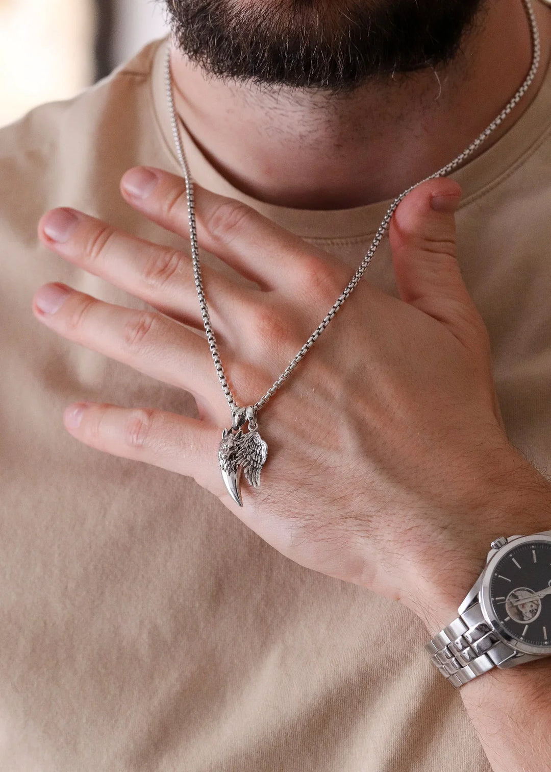 Silver Angel Wing Pendant S