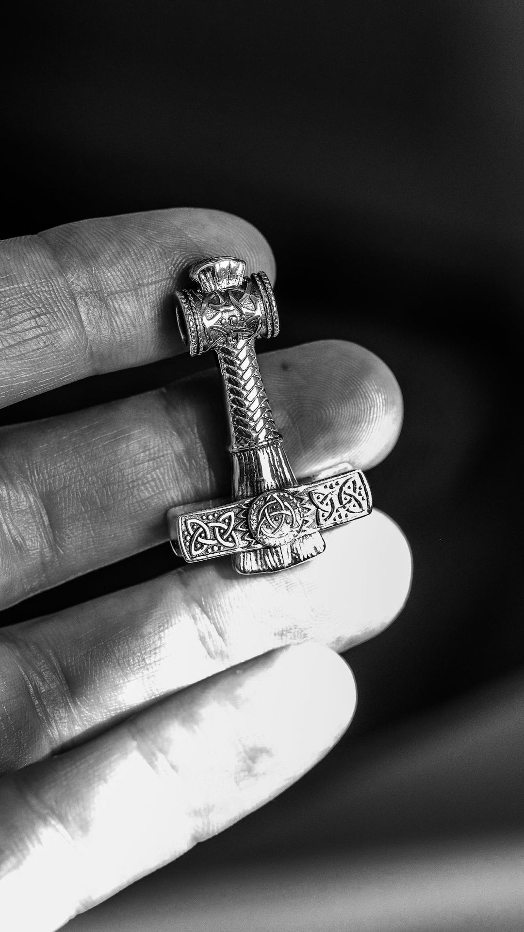 14k Yellow Gold Mjölnir Silver Pendant