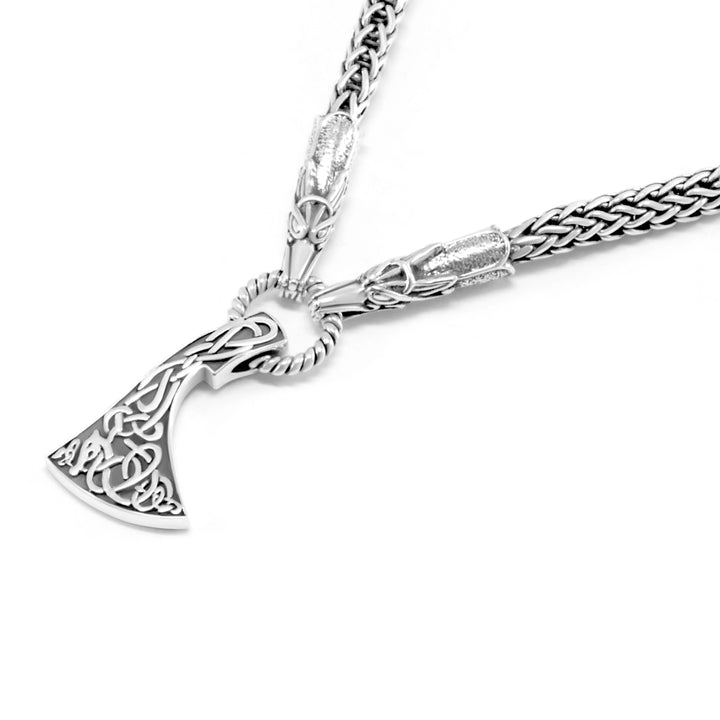 Heavy silver Viking Axe Necklace (5 mm)