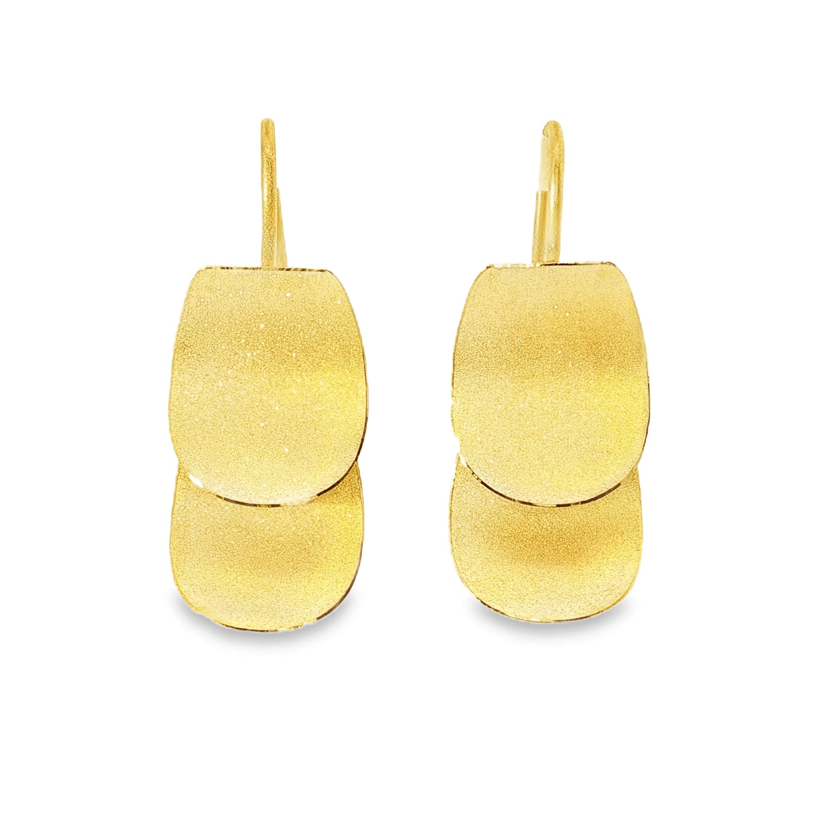 24k Gold Two-Tier Dangle Earrings