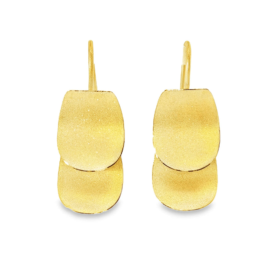 24k Gold Two-Tier Dangle Earrings