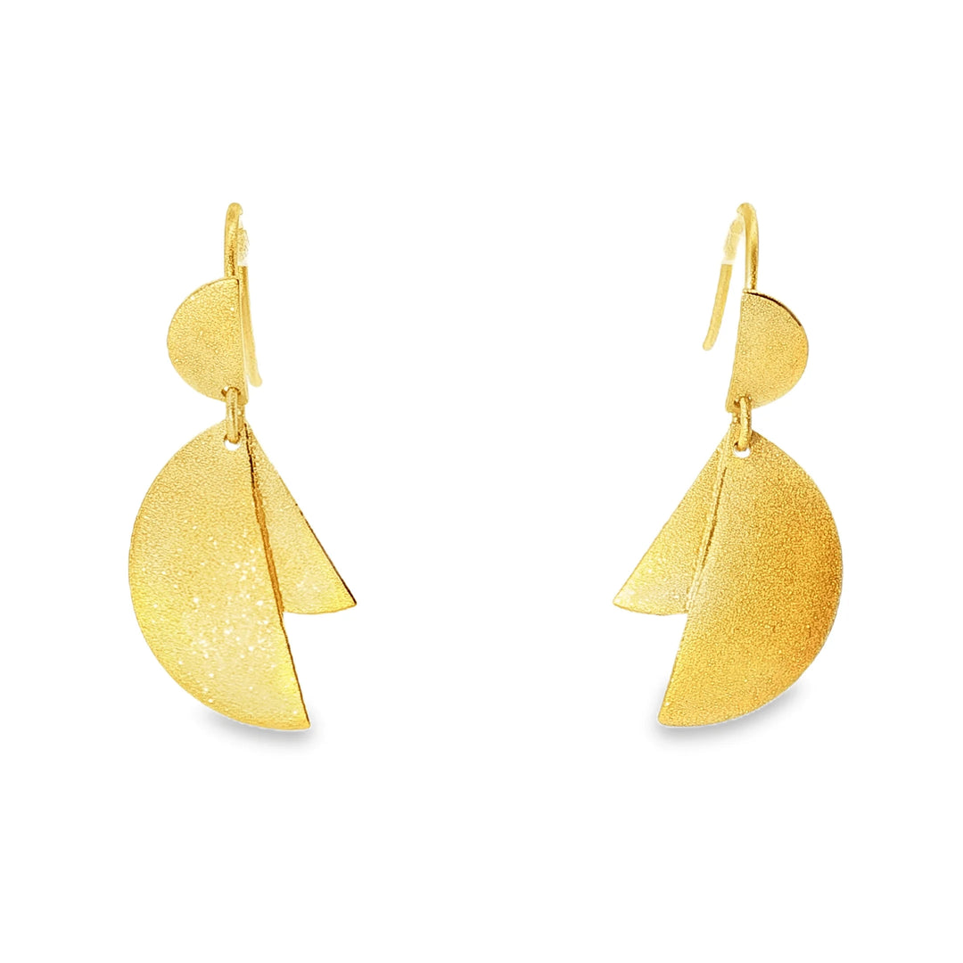 24k Gold Geometric Dangle Earrings
