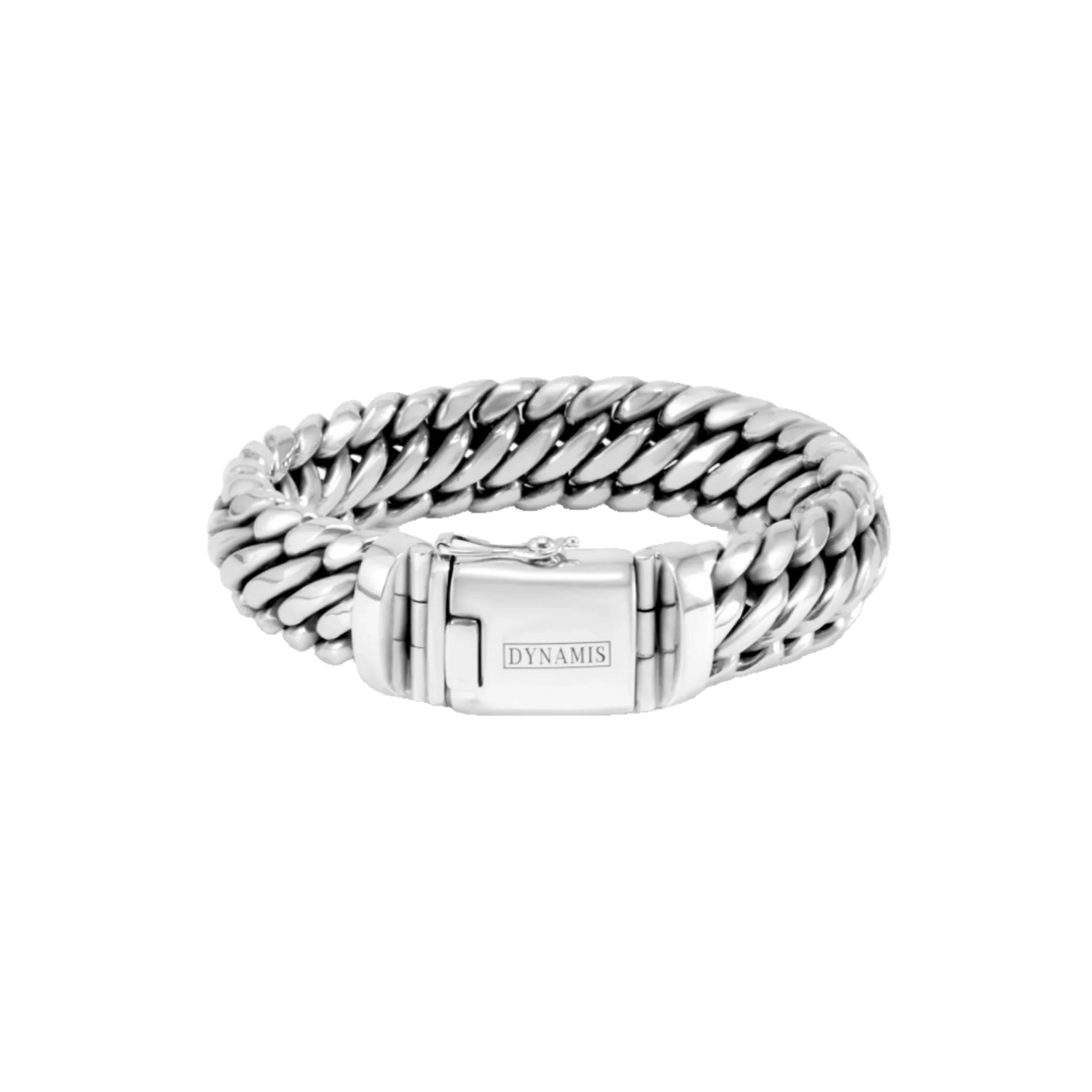 Woven Chunky Silver Bracelet (20 mm)