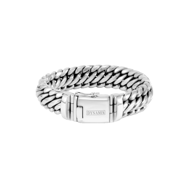 Woven Chunky Silver Bracelet (20 mm)