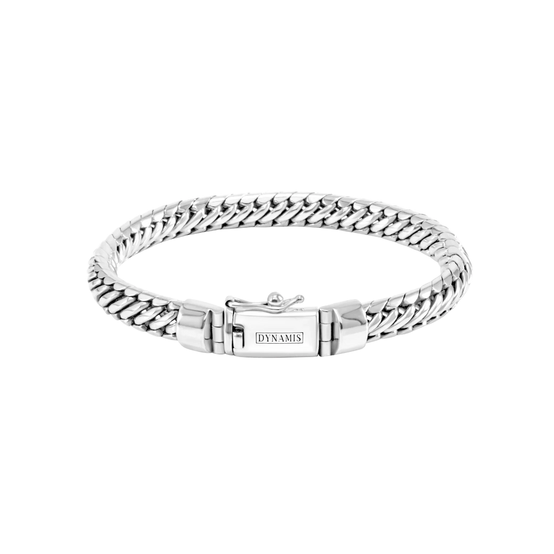 Woven snake silver bracelet (8 mm)
