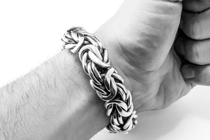 Byzantine Chunky Silver Bracelet (20 mm)