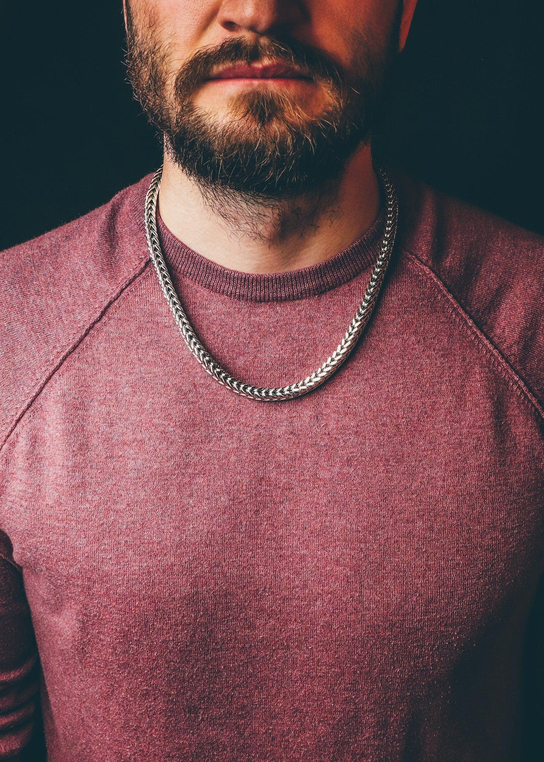 Heavy silver foxtail necklace (10 mm)