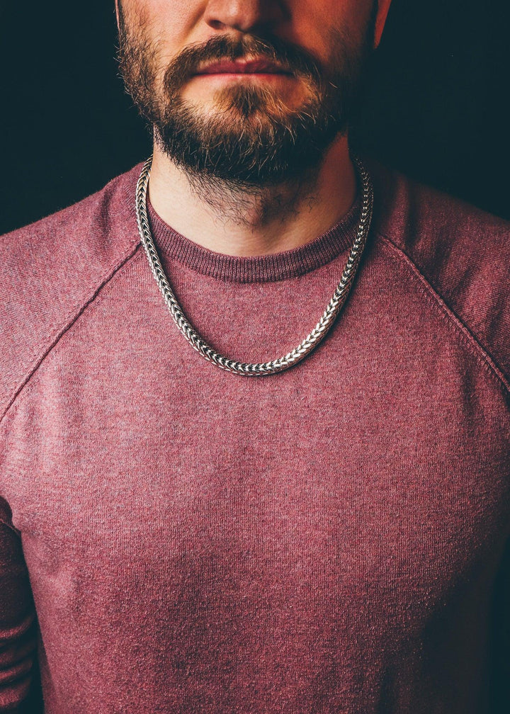 Heavy silver foxtail necklace (10 mm)