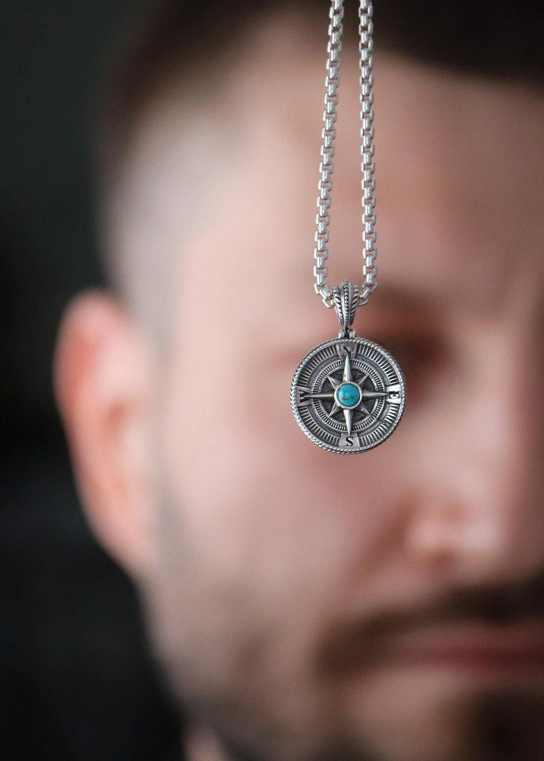 Silver Compass Pendant