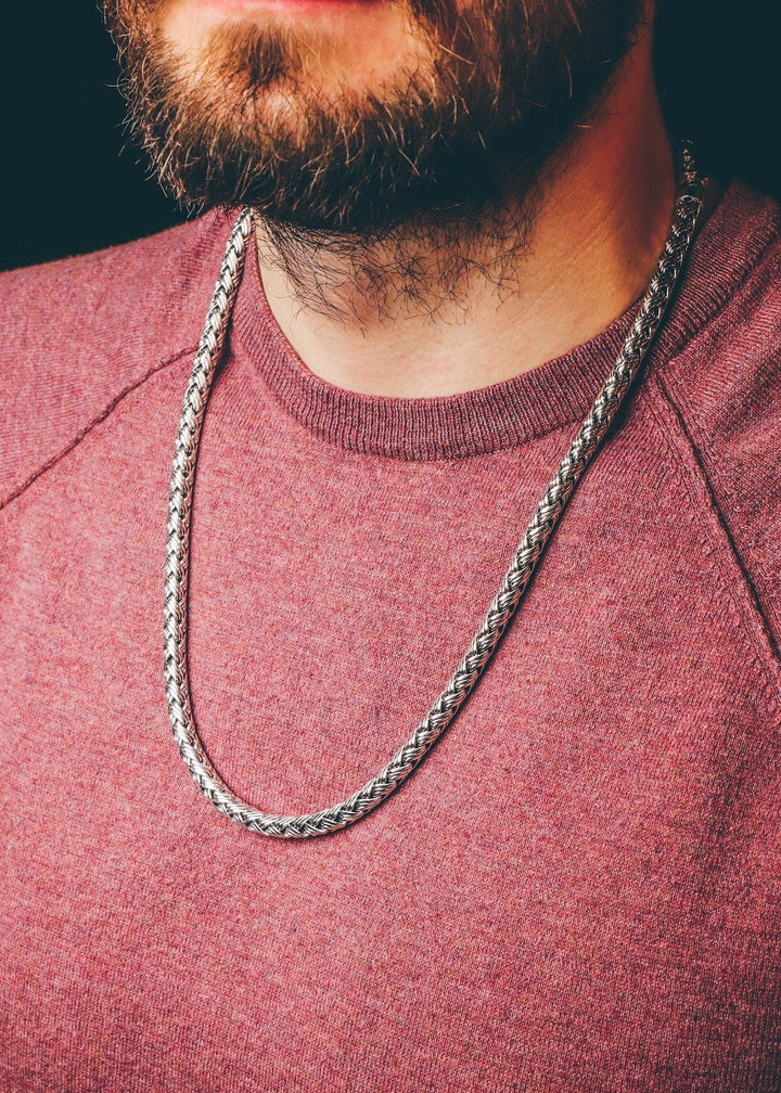 Heavy silver Bali necklace (7 mm)