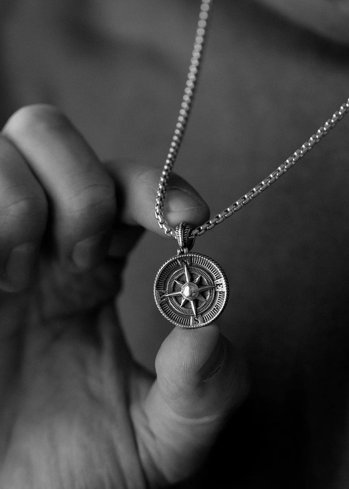 Silver Compass Pendant