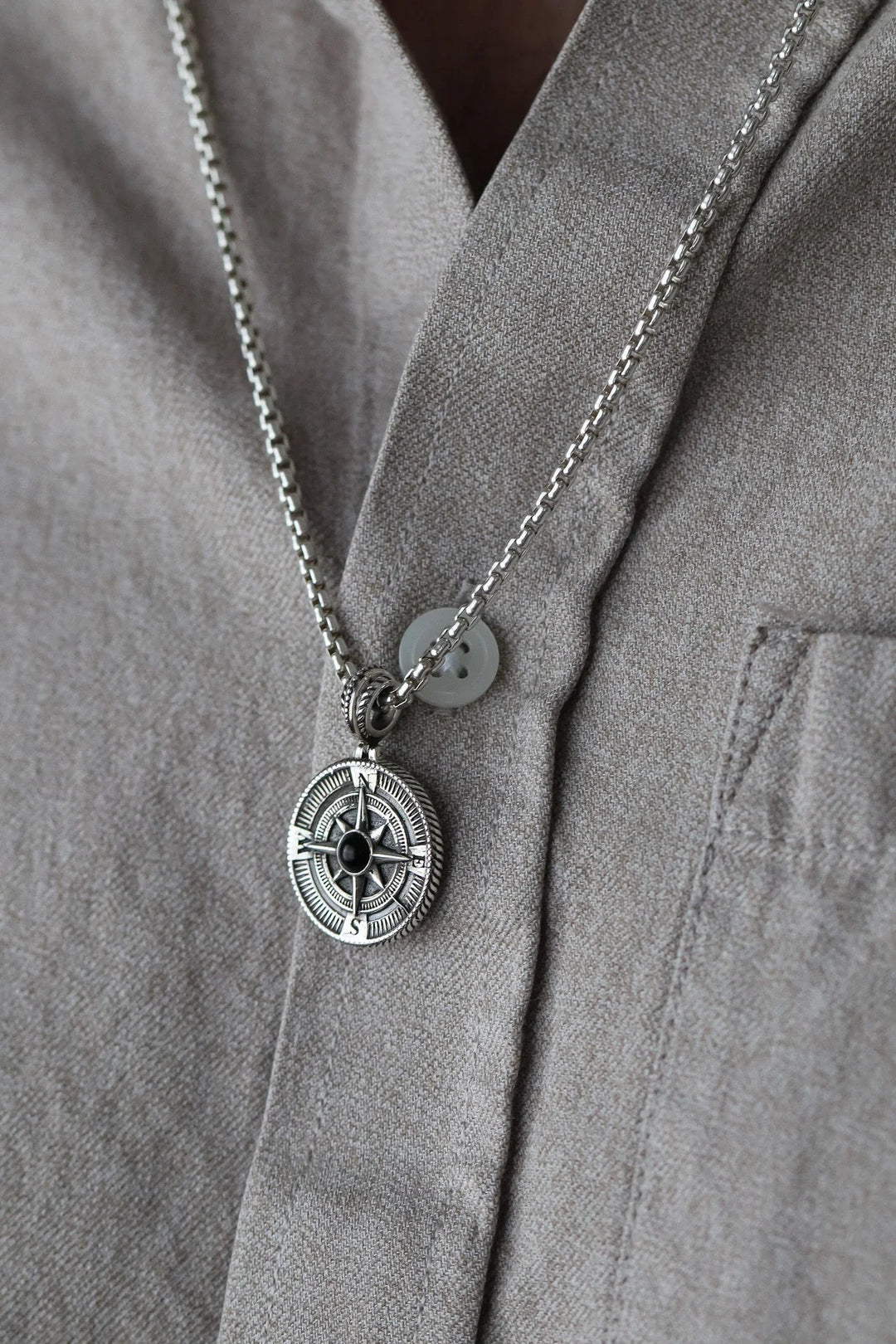 Silver Compass Pendant