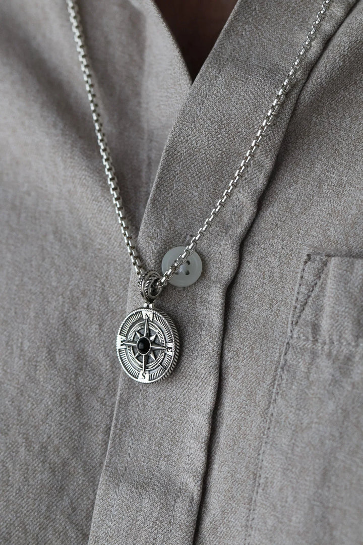 Silver Compass Pendant
