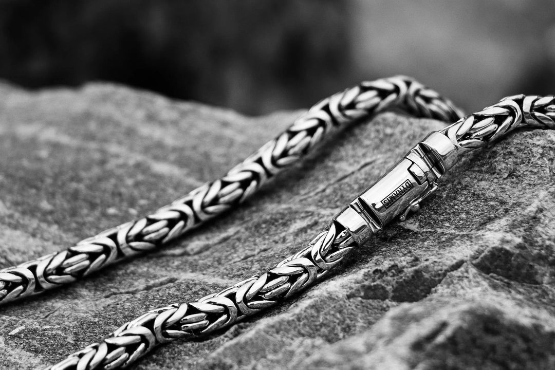 Heavy silver byzantine necklace  (8 mm)