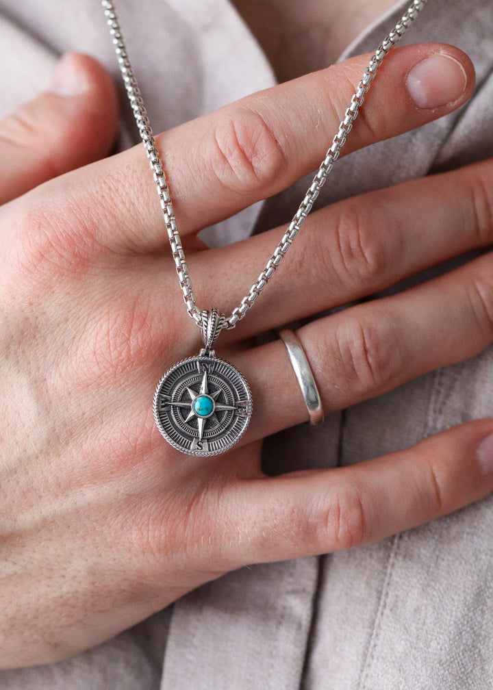 Silver Compass Pendant