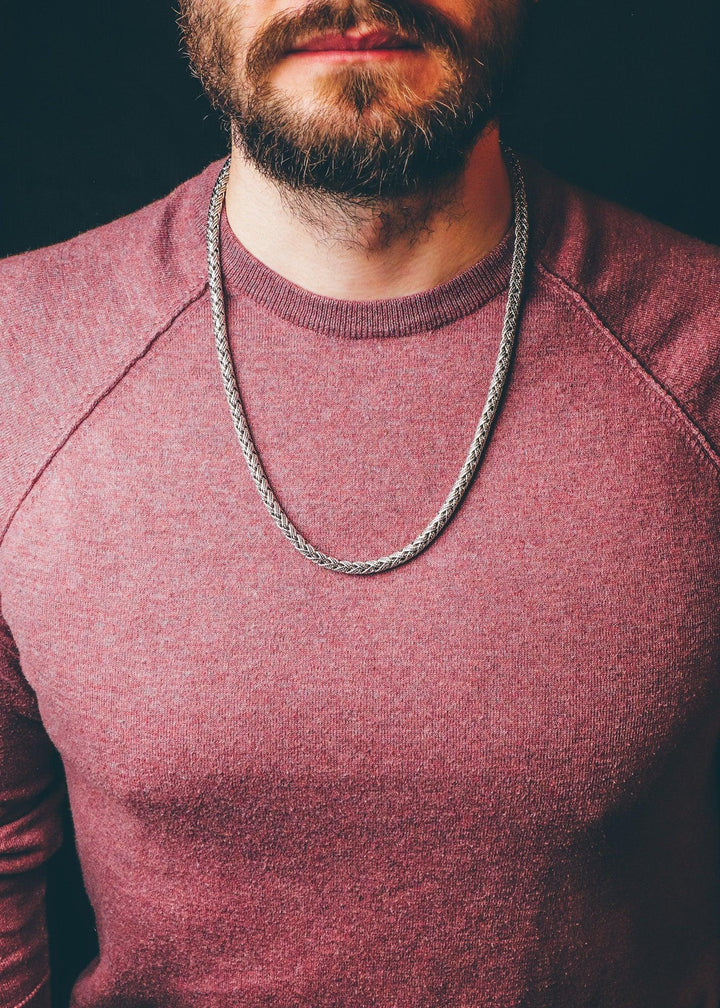 Heavy silver Bali necklace (6 mm)