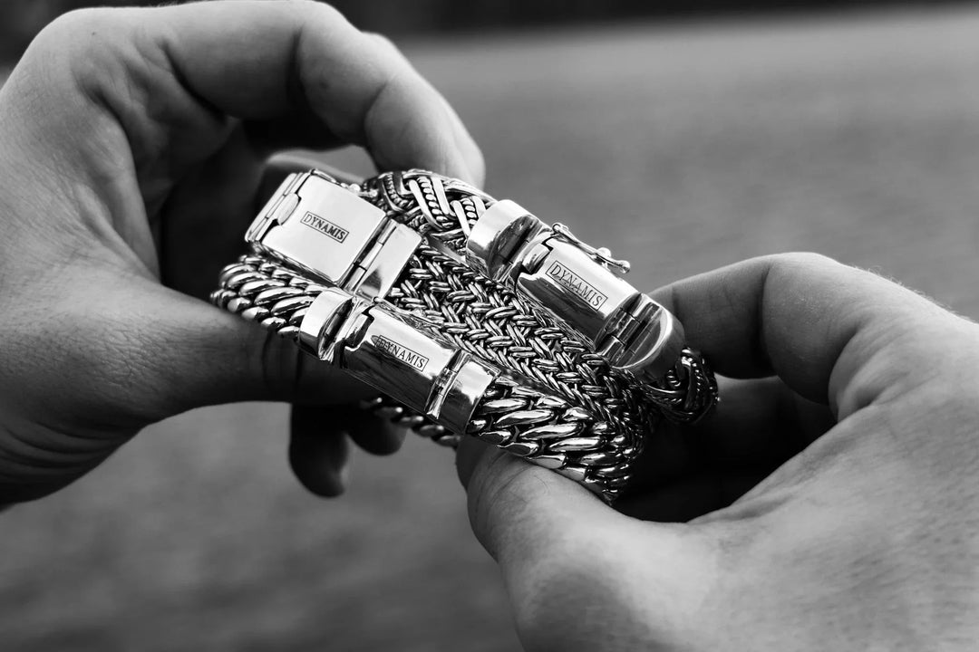 Heavy Woven Snake Silver Bracelet (12 mm)