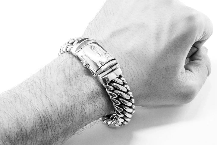 Woven Chunky Silver Bracelet (20 mm)