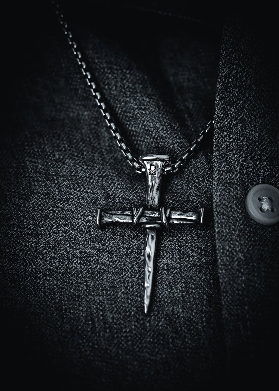 Three Nails Cross Silver Pendant