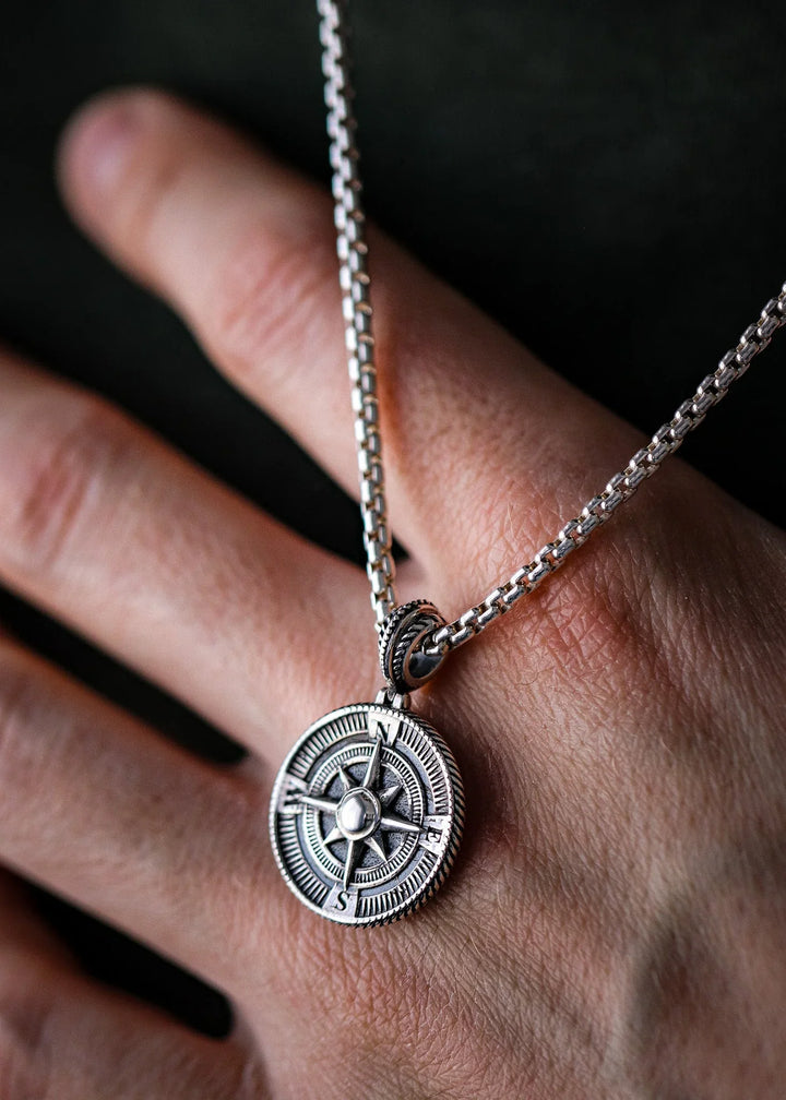 Silver Compass Pendant
