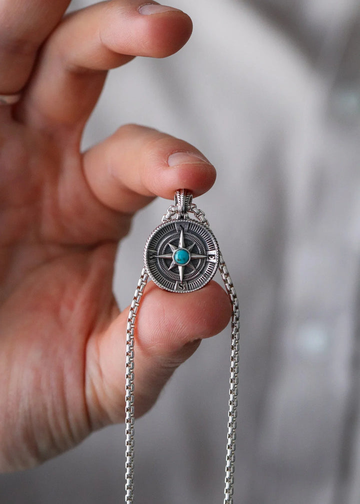 Silver Compass Pendant
