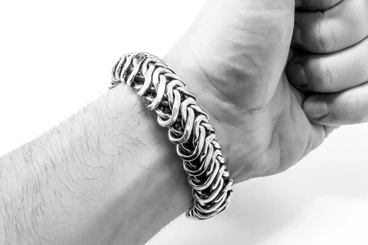 Persian chunky Silver Bracelet (20 mm)