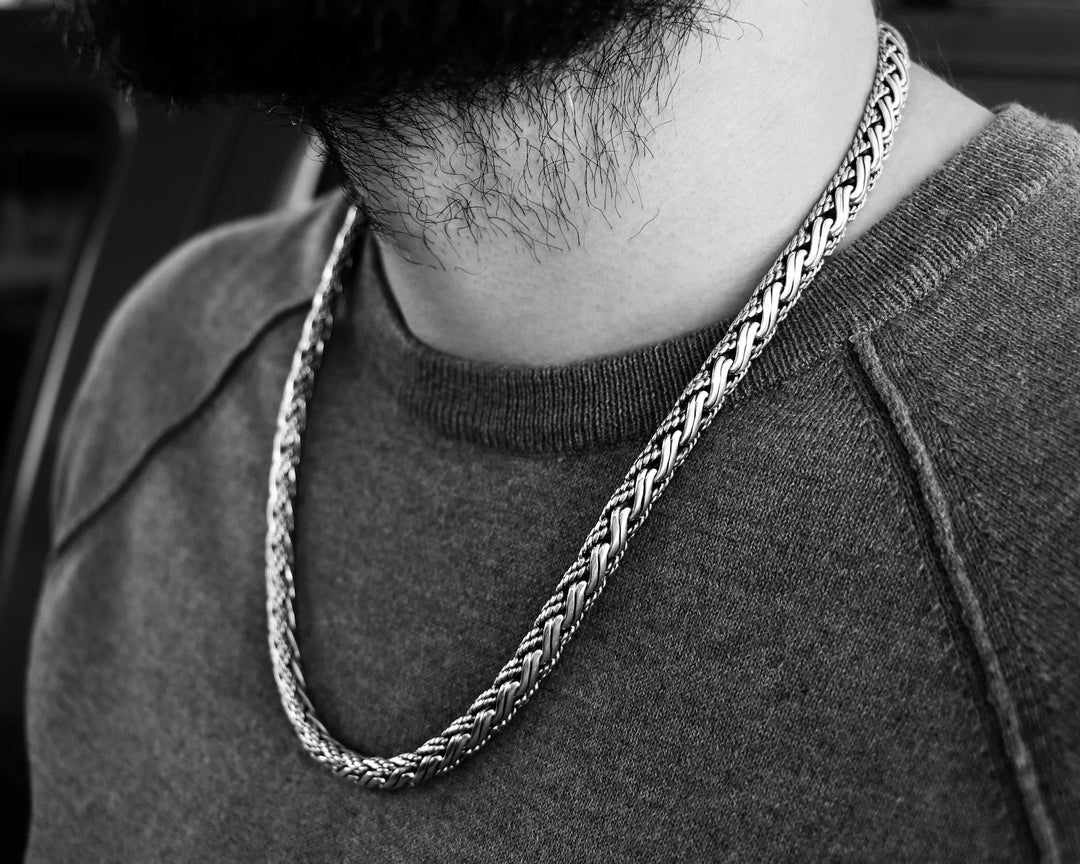 Heavy Silver Bali Necklace (8 MM)