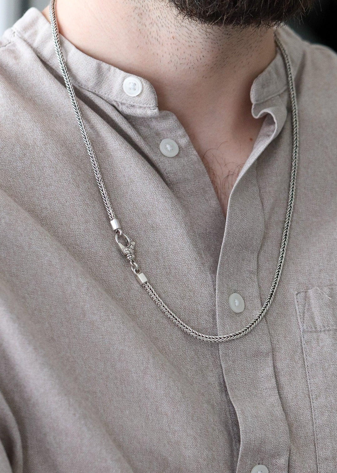 Foxtail silver necklace (3 mm)