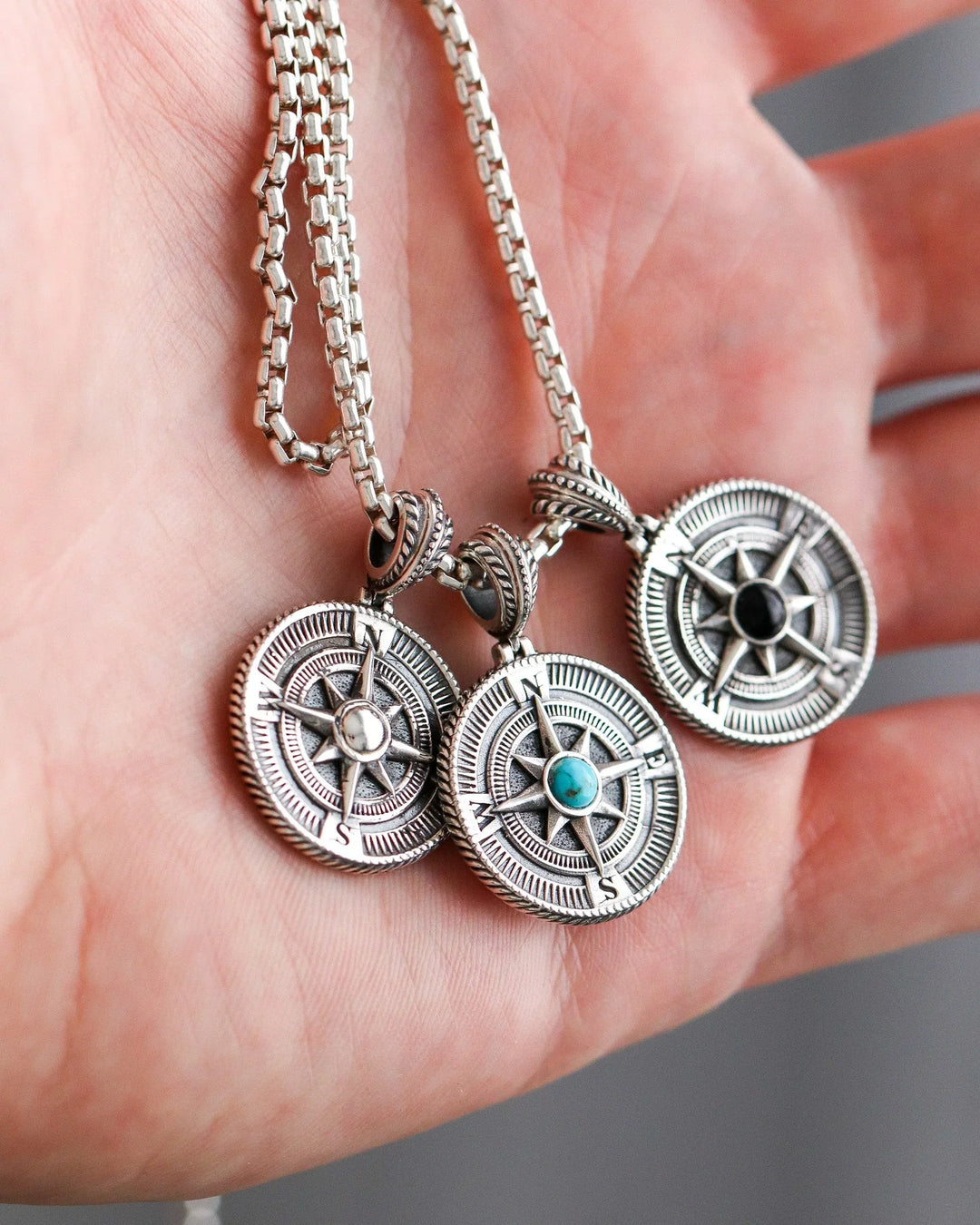 Silver Compass Pendant
