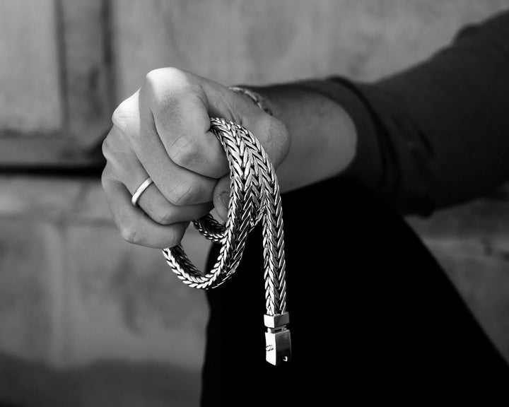 Heavy silver foxtail necklace (10 mm)