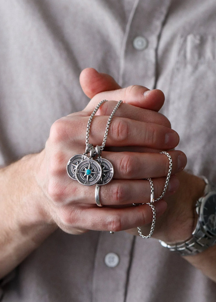 Silver Compass Pendant