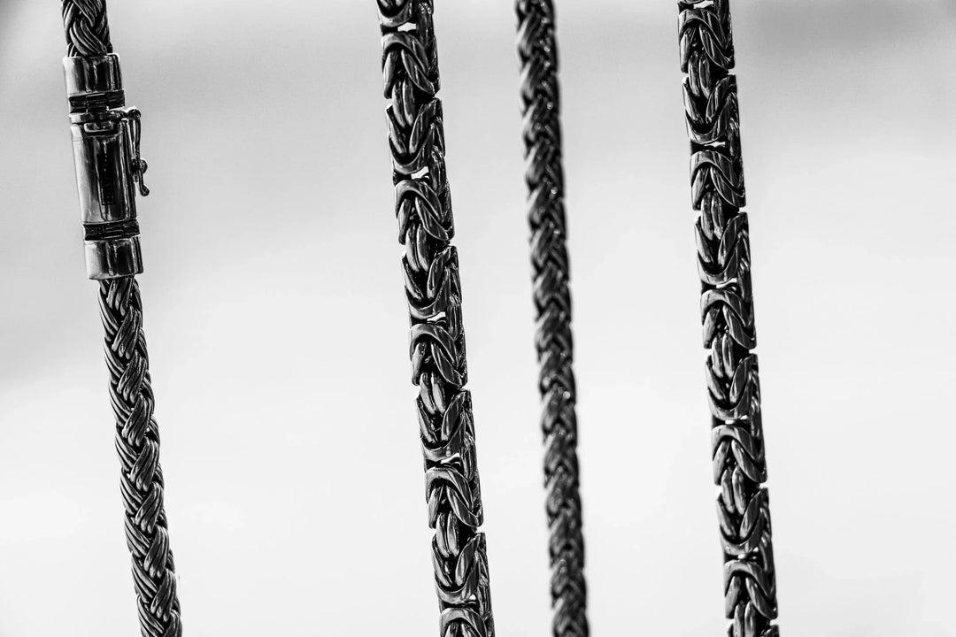 Heavy silver byzantine necklace  (8 mm)