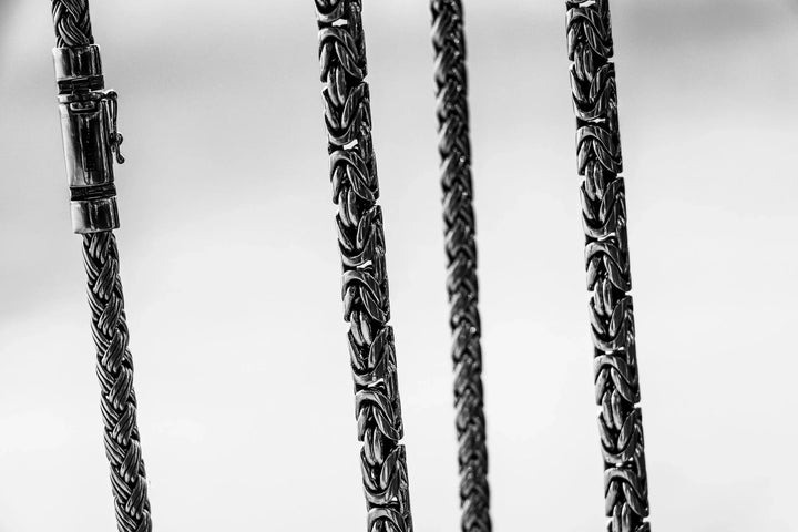 Heavy silver byzantine necklace  (8 mm)