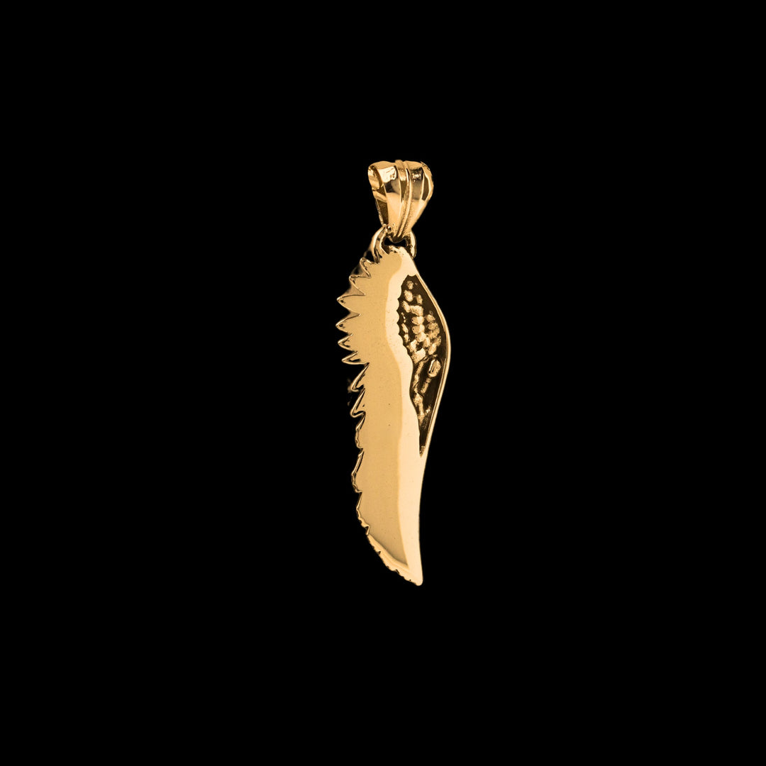 14k Yellow Gold Angel Wing Pendant