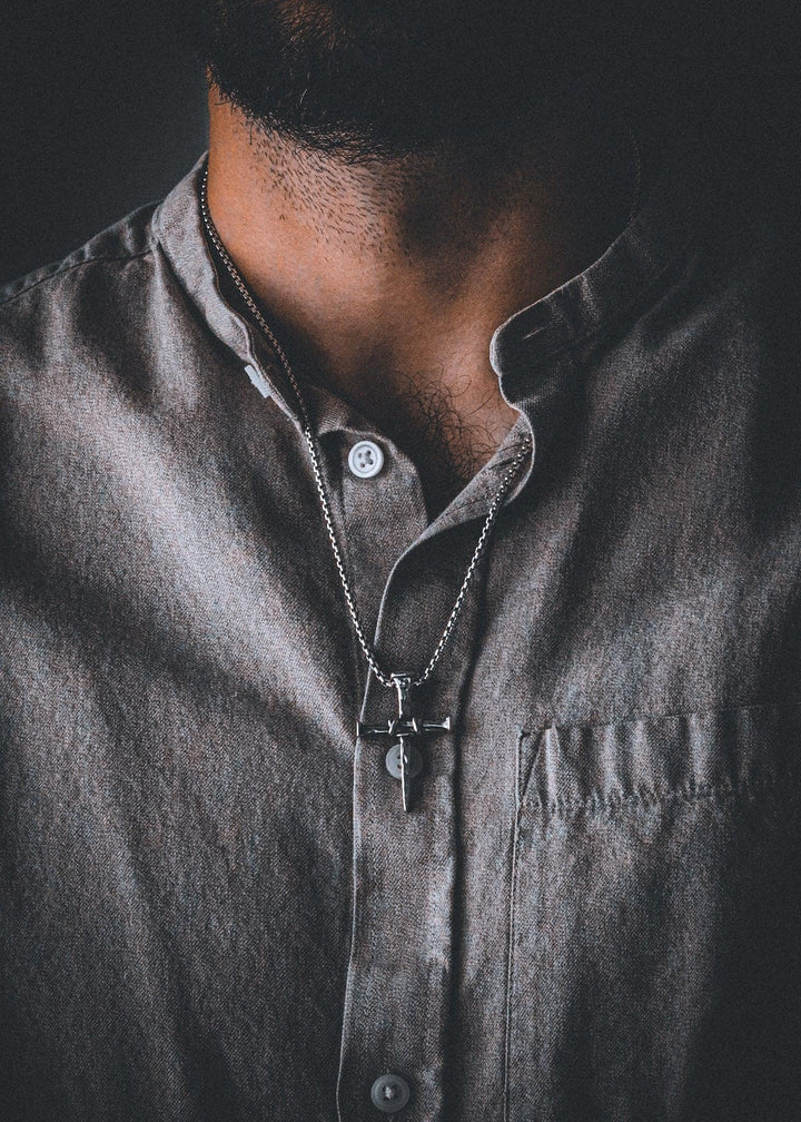 Three Nails Cross Silver Pendant