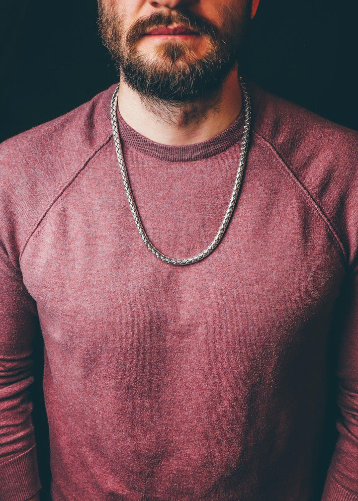 Heavy silver Bali necklace (7 mm)