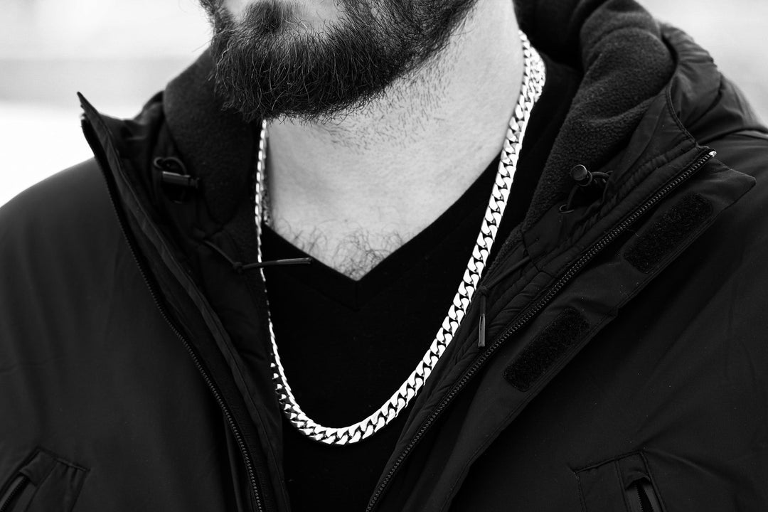 Heavy silver Cuban necklace (10 mm)