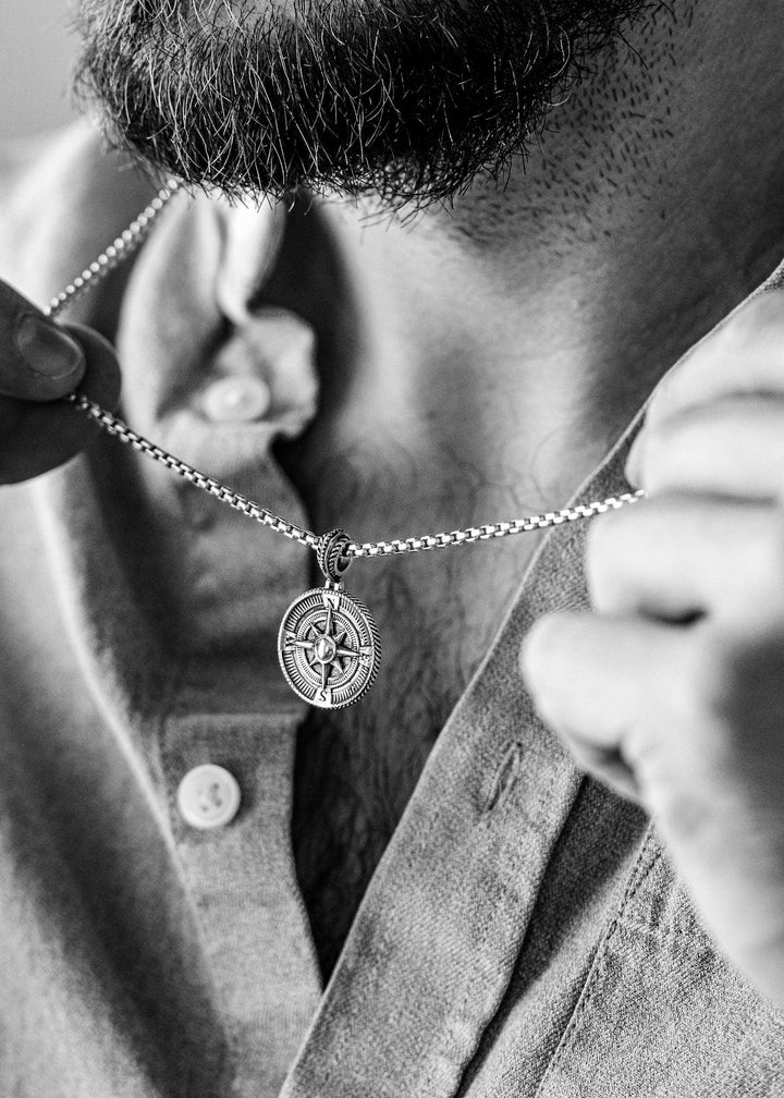 Silver Compass Pendant