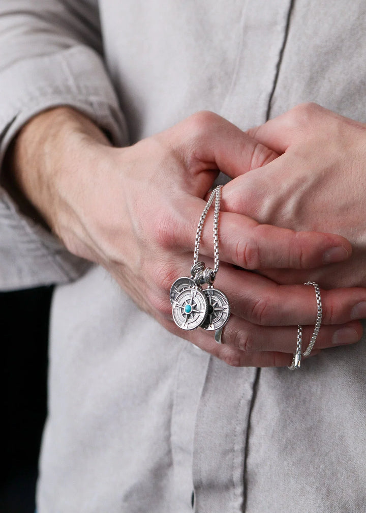 Silver Compass Pendant