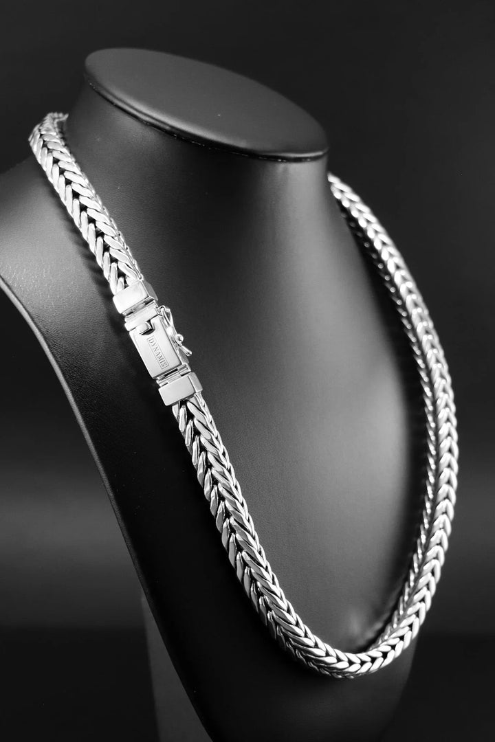 Heavy silver foxtail necklace (10 mm)