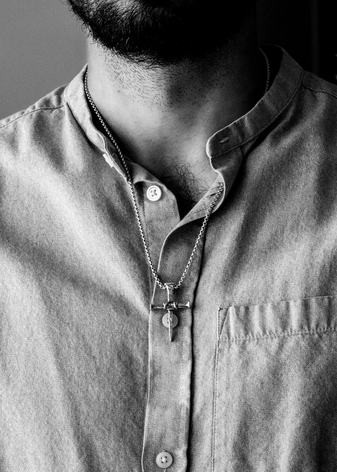 14k Yellow Gold Three Nails Cross Pendant