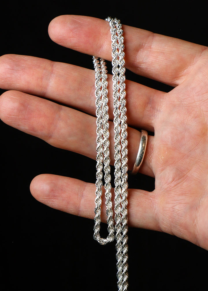 Classic Rope Silver Chain (3 mm)