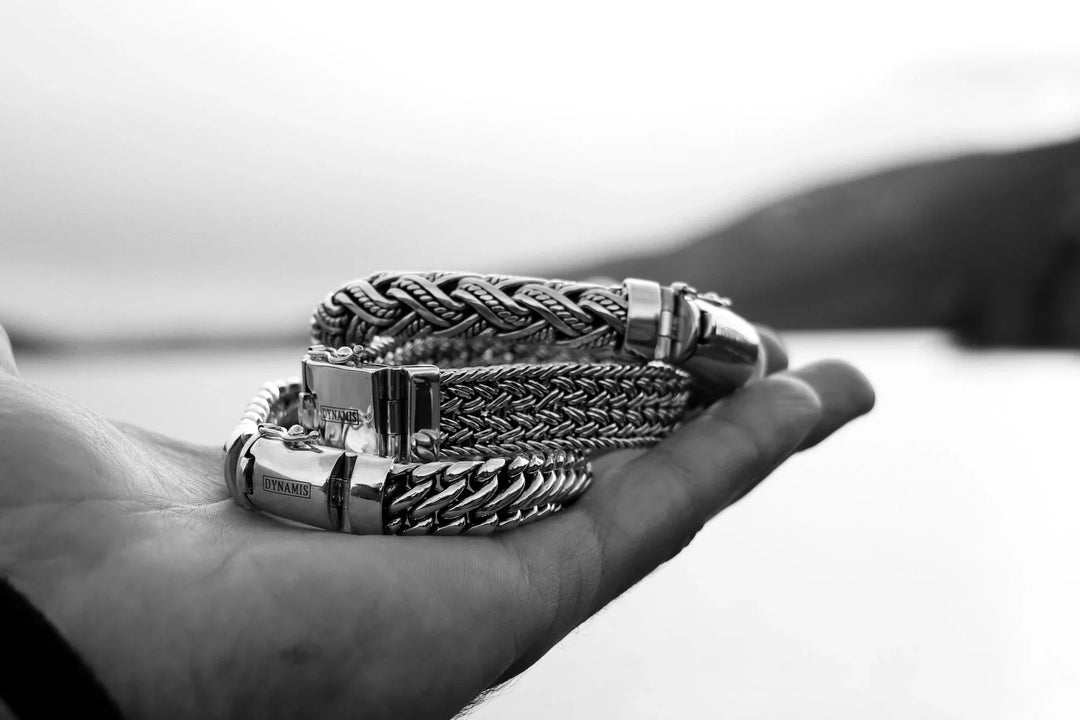 Heavy Woven Snake Silver Bracelet (12 mm)