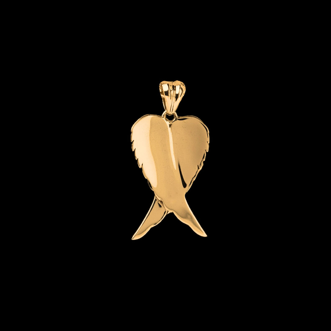 14k Yellow Gold Angel Wings Pendant