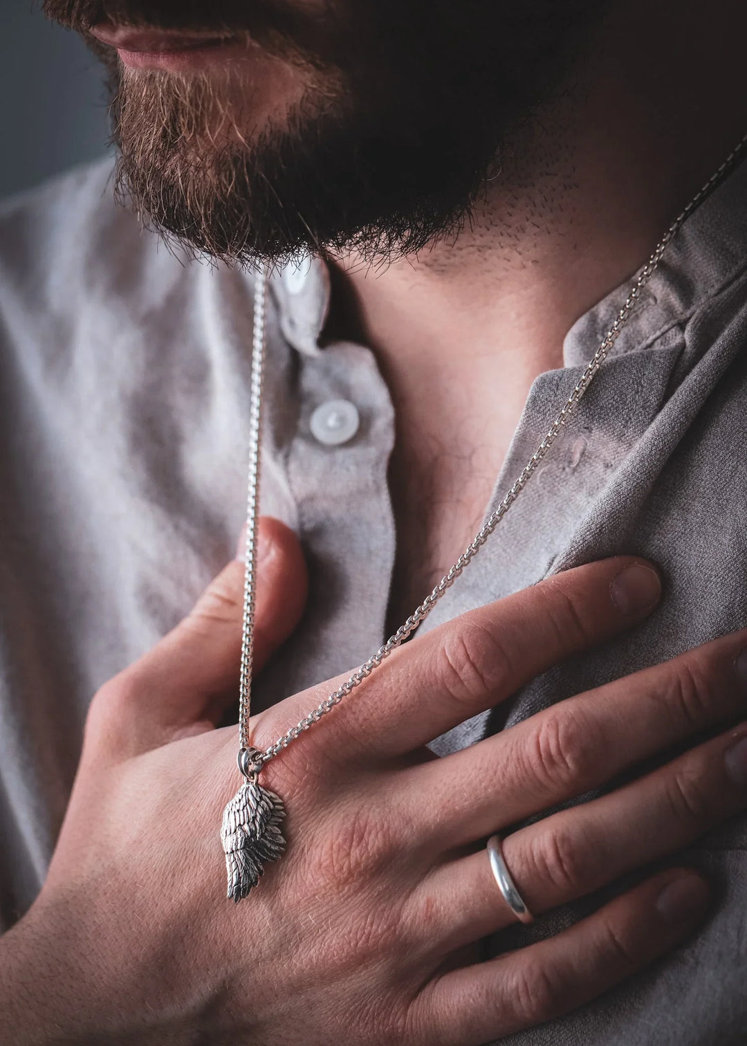 Silver Angel Wing Pendant M