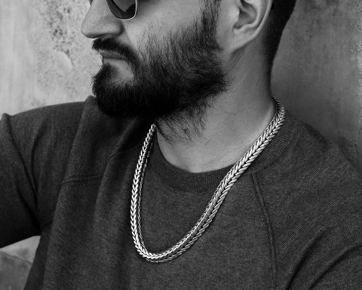 Heavy silver foxtail necklace (10 mm)