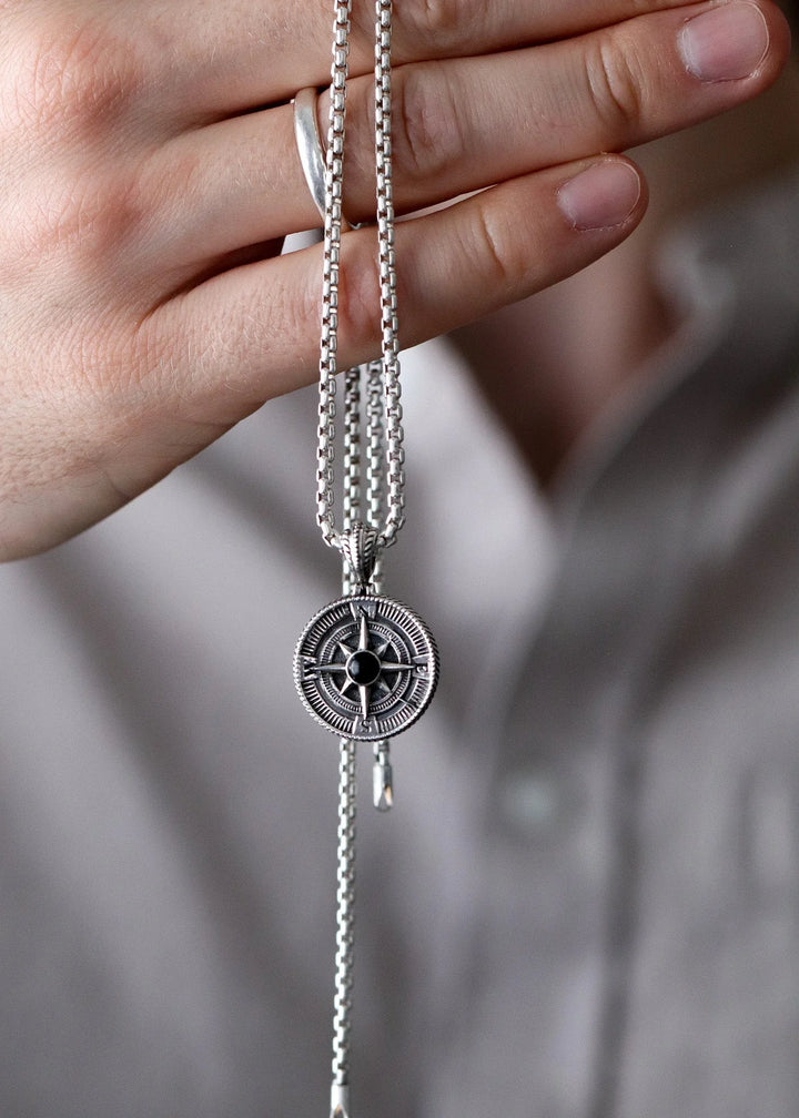 Silver Compass Pendant