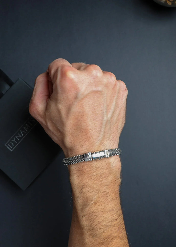 The Rattler - Woven Snake Silver 2.0 Bracelet